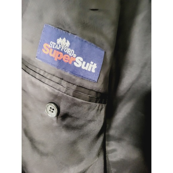 Stafford Pinstripe Suit Jacket 43R Pants 38x30 Prom Homecoming Graduation Event - Picture 2 of 12